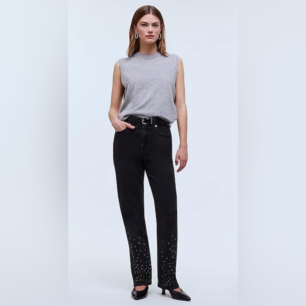 MADEWELL **Limited Edition** Rhinestone '90s Straight Jean Size 28 Black